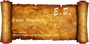 Eger Dominik névjegykártya